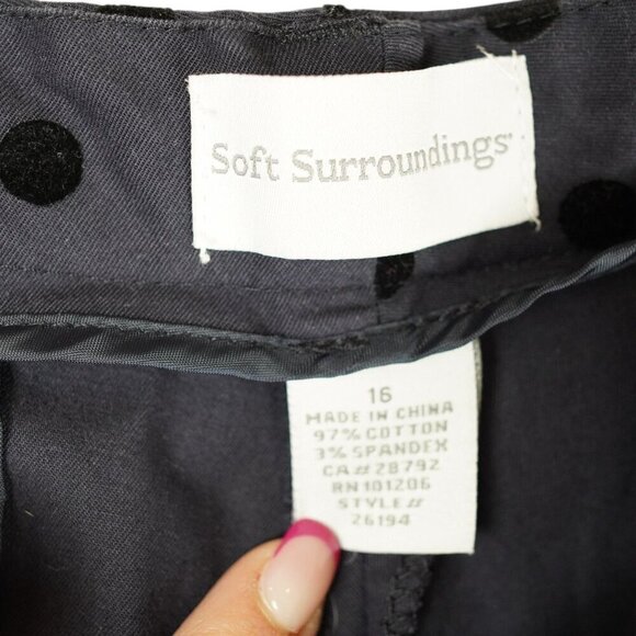 Soft Surroundings Womens Delano Polka Dot Trousers Size 16 Cotton/Spandex - Picture 5 of 6